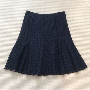 Talbots Black Floral Lace A-Line Skirt - Size 12